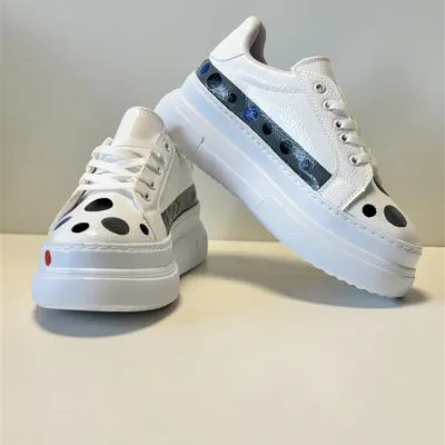 El Boyama Kadın Sneakers - Beyaz