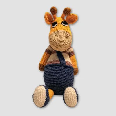   Amigurumi Örgü Oyuncak  Zürafa 38 Cm - Sarı