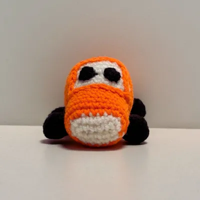  Amigurumi Örgü Oyuncak  Araba  8 Cm - Turuncu