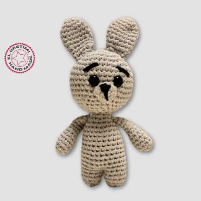  Amigurumi Örgü Oyuncak Tavşan 15cm - Bej