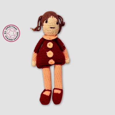 El Yapımı Amigurumi Bebek 26cm - Bordo